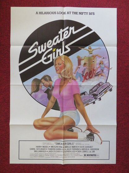 SWEATER GIRLS FOLDED US ONE SHEET POSTER HARRY MORGAN MOSES MEEGAN KING 1978