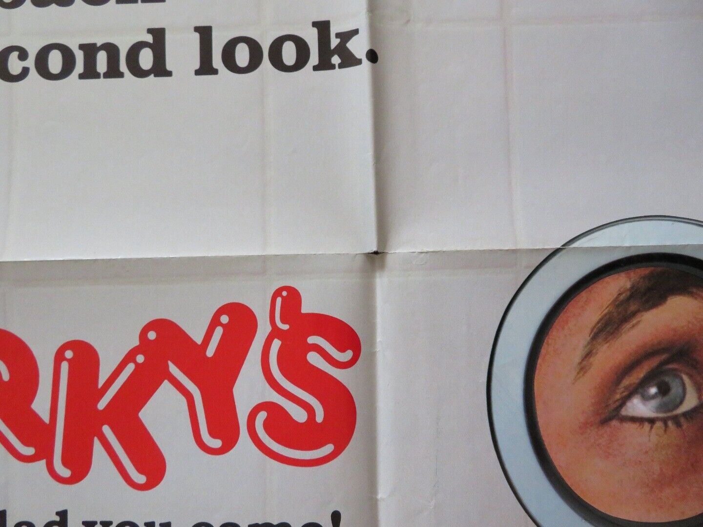 PORKY'S - RE RELEASE  PROMO  FOLDED US ONE SHEET POSTER DAN MONAHAN 1983