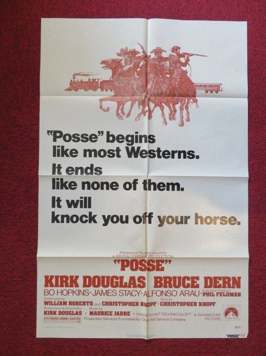 POSSE  FOLDED US ONE SHEET POSTER KIRK DOUGLAS BRUCE DERN 1975