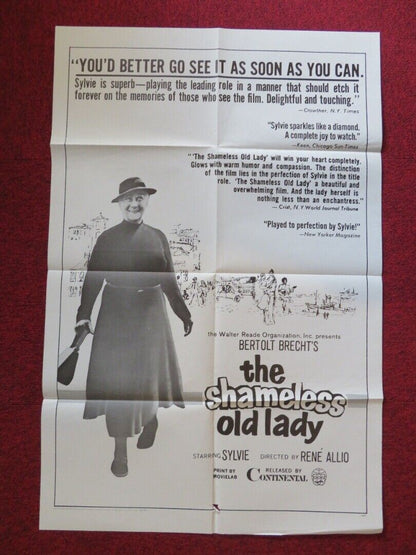 SMAMELESS OLD LADY / LA VIEILLE DAME INDIGNE FOLDED US ONE SHEET POSTER 1966