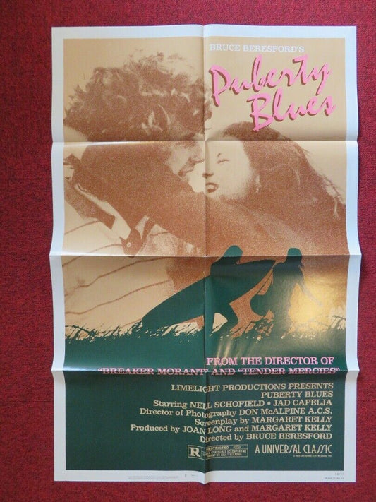 PUBERTY BLUES FOLDED US ONE SHEET POSTER NELL SCOFIELD JAD CAPELJA 1983