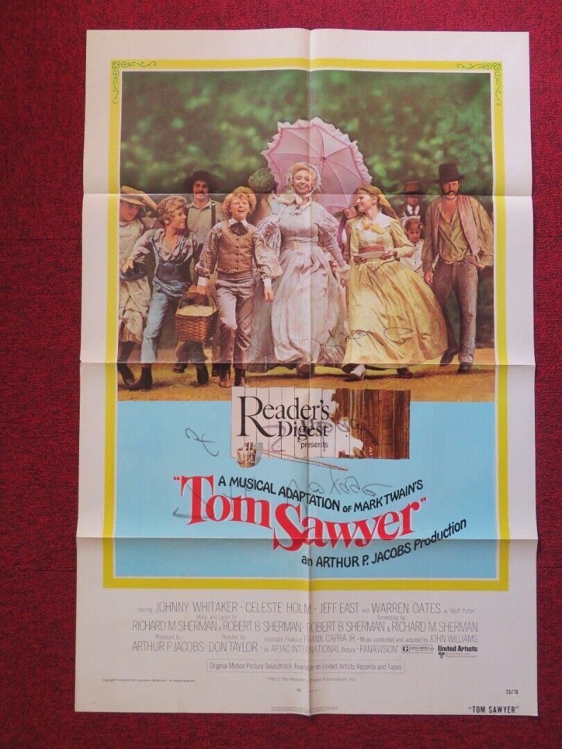 TOM SAWYER  FOLDED US ONE SHEET POSTER JOHNNY WHITAKER CELESTE HOLM 1973