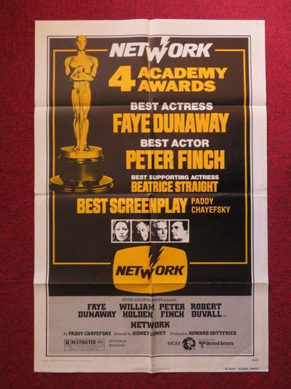 NETWORK FOLDED US ONE SHEET POSTER ACADEMY AWARDS ROBERT DUVALL FAYE DUNAWAY '76