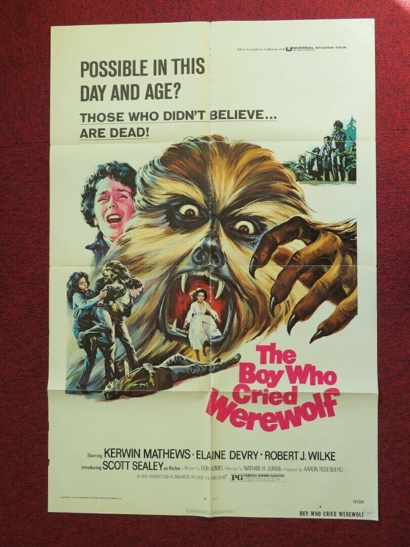 BOY WHO CRIED WEREWOLF FOLDED US ONE SHEET POSTER KERWIN MATHEWS 1973