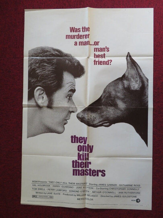 THEY ONLY KILL THEIR MASTERS FOLDED US ONE SHEET POSTER JAMES GARNER 1972