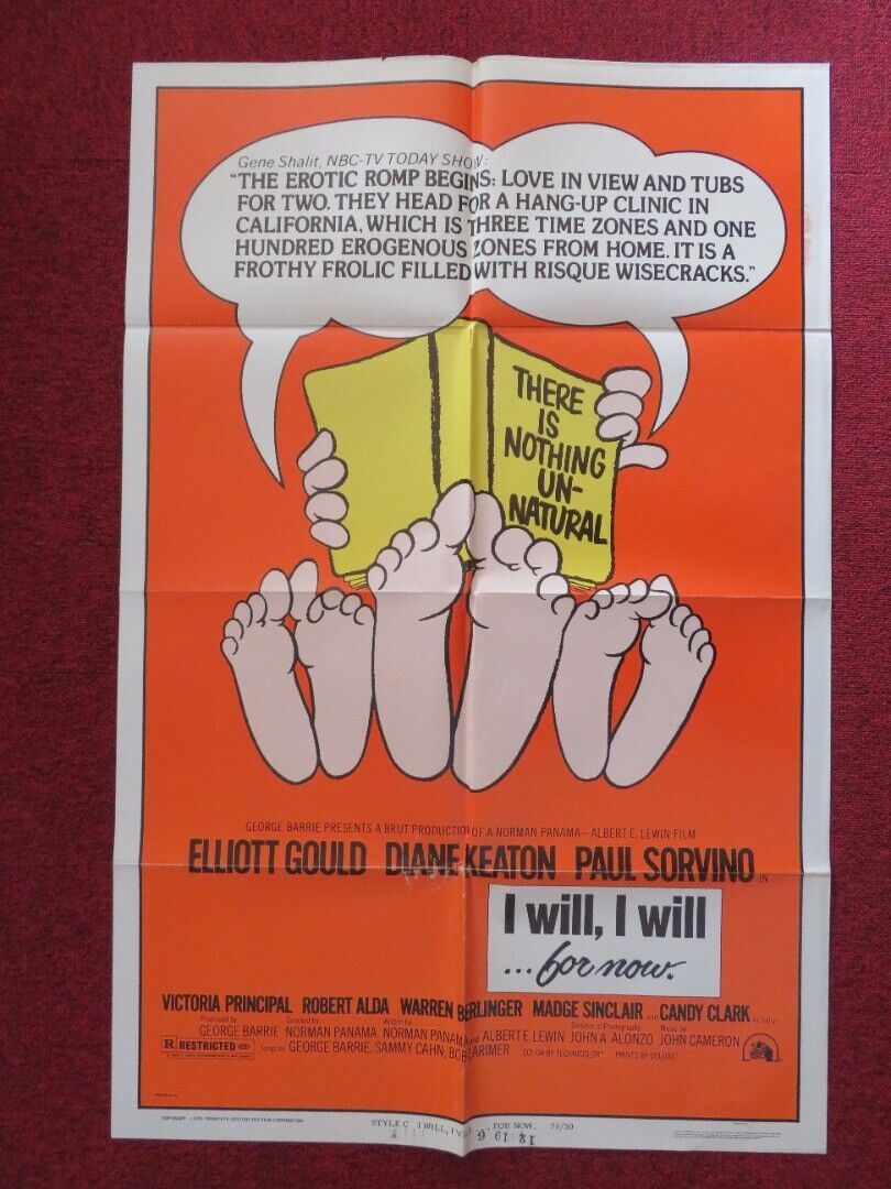 I WILL, I WILL, FOR NOW STYLE C FOLDED US ONE SHEET POSTER DIANE KEATON 1976