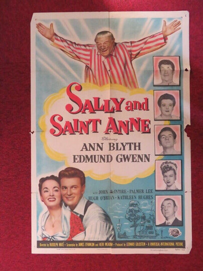 SALLY AND SAINT ANNE FOLDED US ONE SHEET POSTER EDMUND GWENN ANN BLYTH 1952