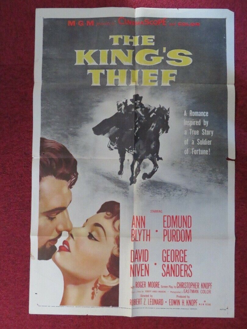 KINGS THIEF FOLDED US ONE SHEET POSTER ANN BLYTH DAVID NIVEN ROGER MOORE 1955