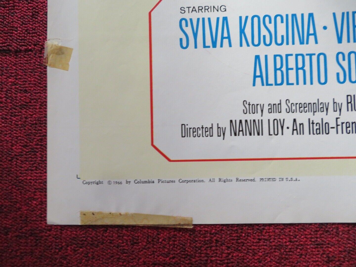 MADE IN ITALY FOLDED US ONE SHEET POSTER SYLVA KOSCINA VIRNA LISI 1965