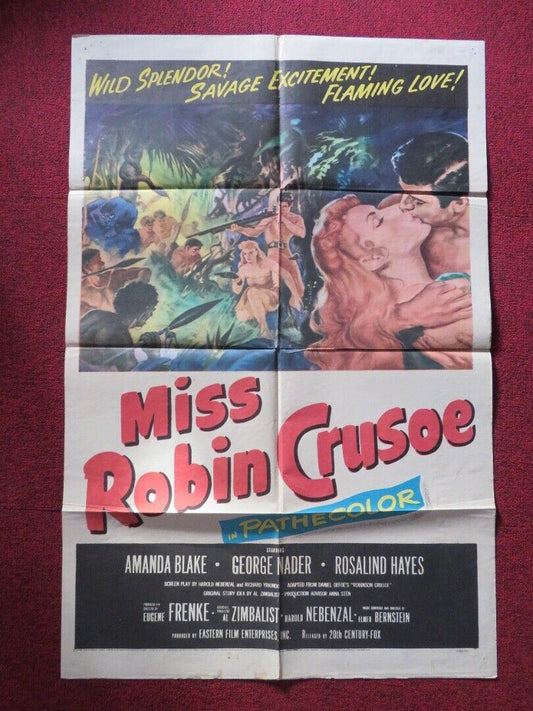 MISS ROBIN CRUSOE FOLDED US ONE SHEET POSTER AMANDA BLAKE GEORGE NADER 1953