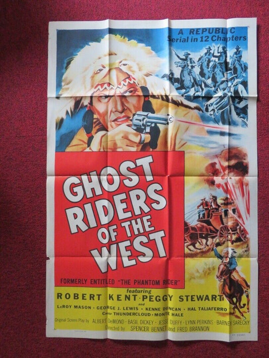 GHOST RIDERS OF THE WEST / THE PHANTOM RIDER  FOLDED US ONE SHEET POSTER 1946