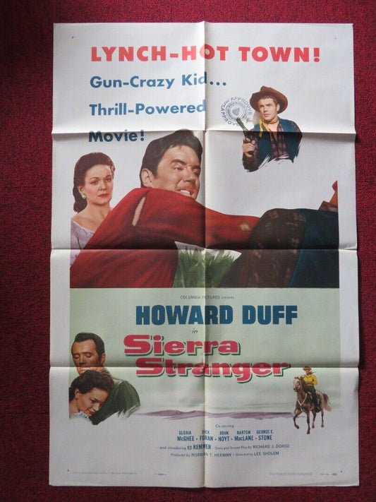 SIERRA STRANGER FOLDED US ONE SHEET POSTER HOWARD DUFF GLORIA MCGEHEE 1957