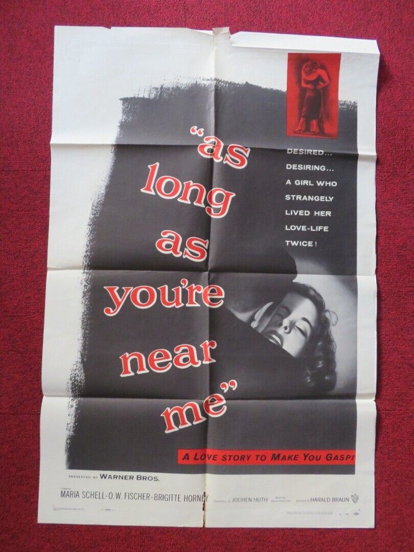 LONG AS YOU'RE NEAR ME FOLDED US ONE SHEET POSTER MARIA SCHELL O.W FISCHER 1953