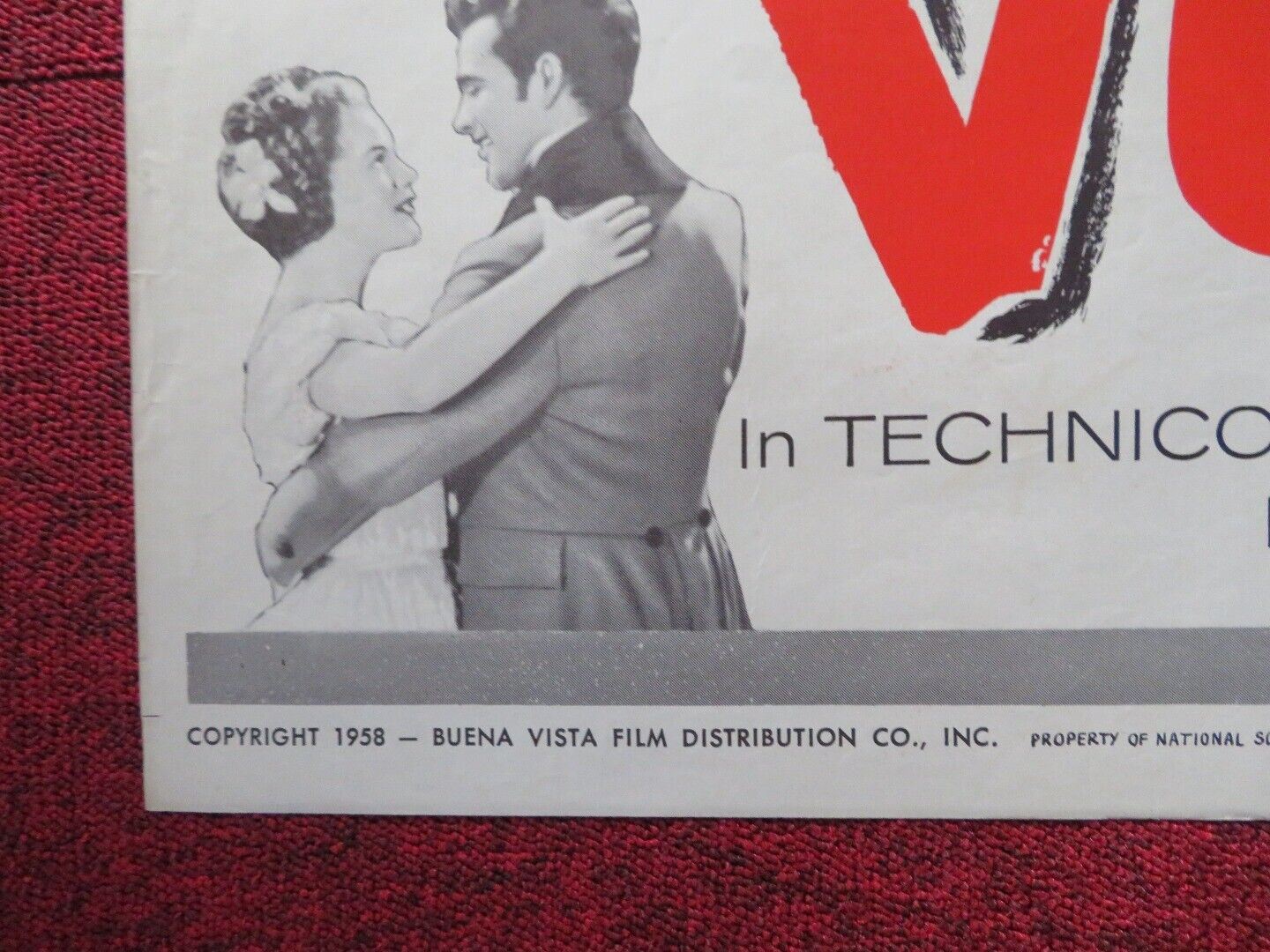 THE STORY OF VICKIE  FOLDED US ONE SHEET POSTER ROMY SCHNEIDER ADRIAN HOVEN 1954