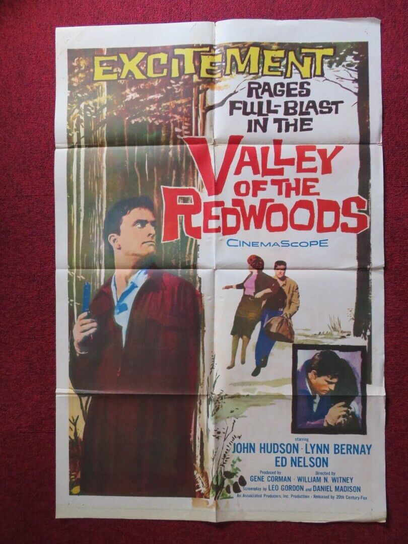 VALLEY OF REDWOODS FOLDED US ONE SHEET POSTER LYNETTE BERNAY JOHN HUDSON 1960