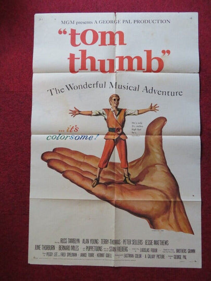 TOM THUMB FOLDED US ONE SHEET POSTER RUSS TAMBLYN ALAN YOUNG 1958