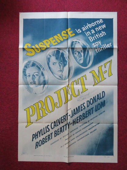 PROJECT M7 / THE NET  FOLDED US ONE SHEET POSTER PHYLLIS CALVERT 1953