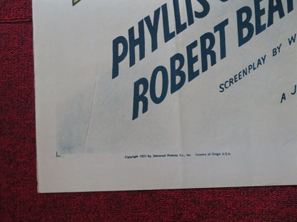 PROJECT M7 / THE NET  FOLDED US ONE SHEET POSTER PHYLLIS CALVERT 1953