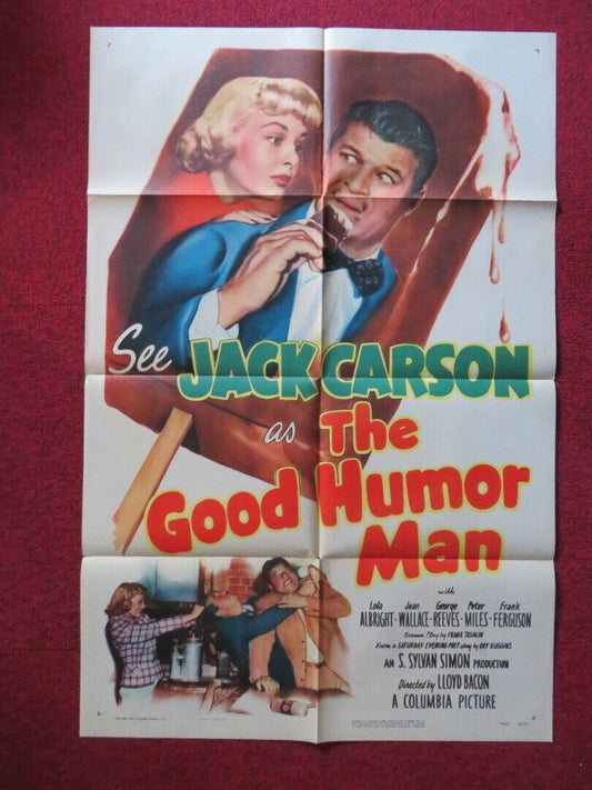 THE GOOD HUMOUR MAN  FOLDED US ONE SHEET POSTER JACK CARSON LOLA ALBRIGHT 1950