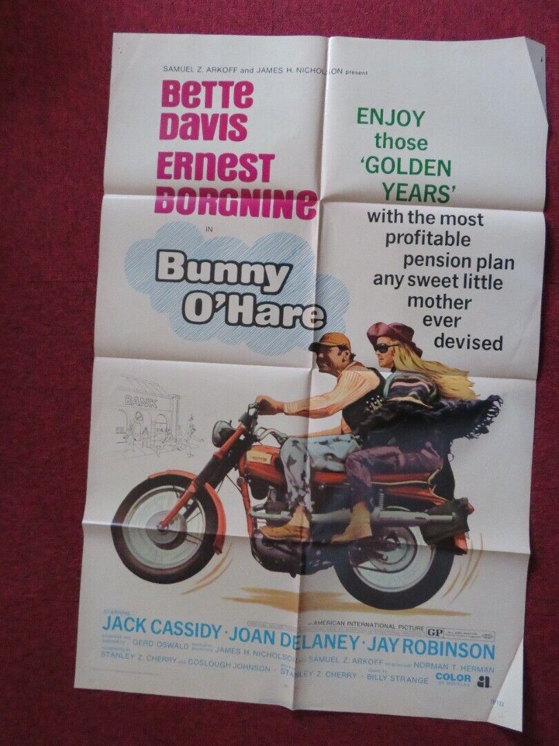 BUNNY O'HARE  FOLDED US ONE SHEET POSTER BETTE DAVIS ERNEST BORGNINE 1971