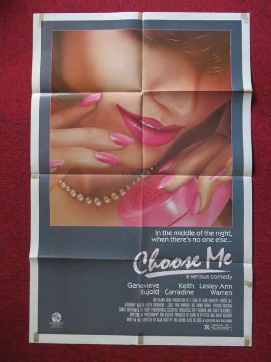 CHOOSE ME FOLDED US ONE SHEET POSTER GENEVIEVE BUJOLD KEITH CARRADINE 1984