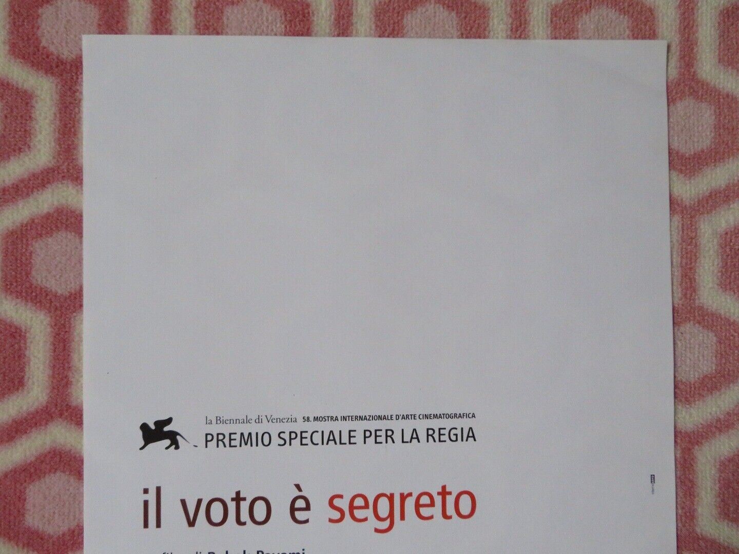 IL VOTO E SEGRETO / Secret Ballot ITALIAN LOCANDINA (27.5"x13") POSTER 2001