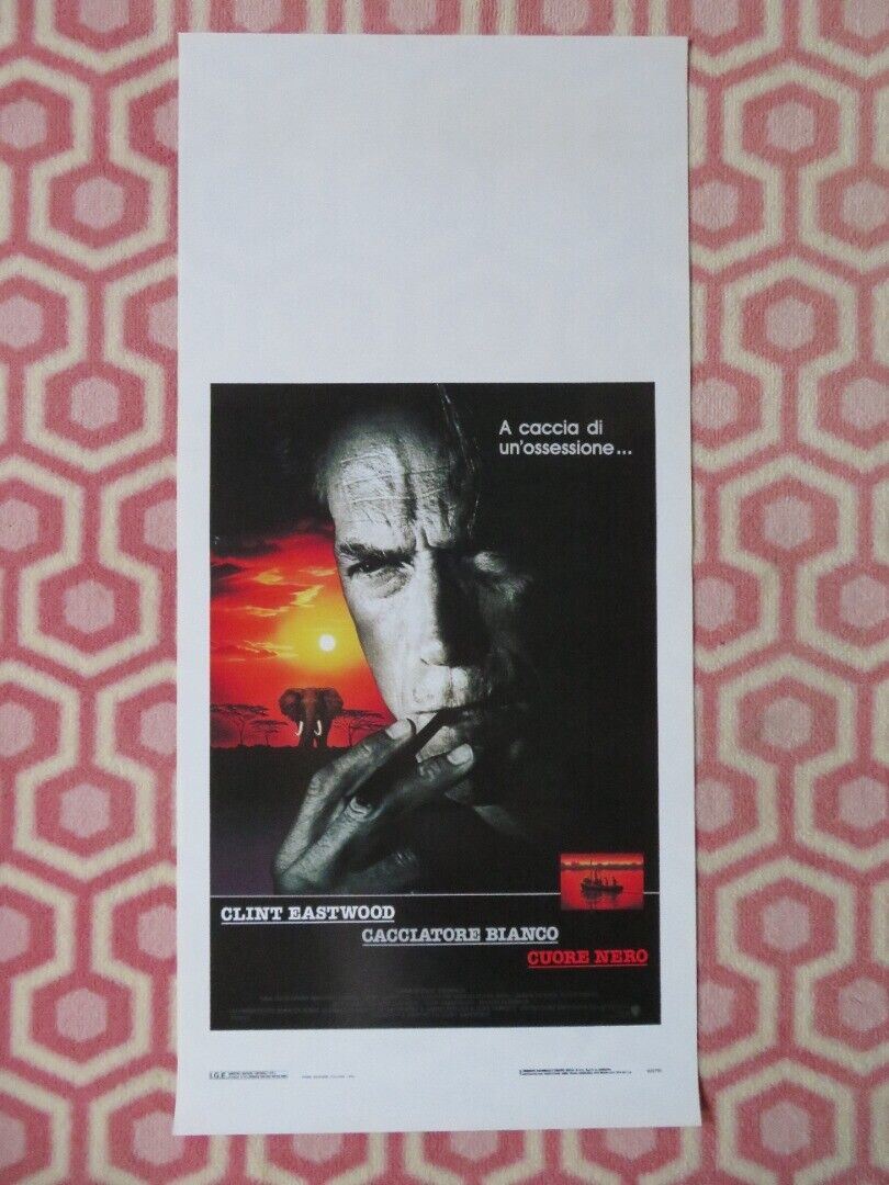 CACCIATORE BIANCO CUORE NERO ITALIAN LOCANDINA (27.5"x13") POSTER C EASTWOOD '90