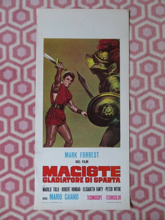 MACISTE GLADIATORE DI SPARTA  ITALIAN LOCANDINA (27.5"x13") POSTER M FORREST '64