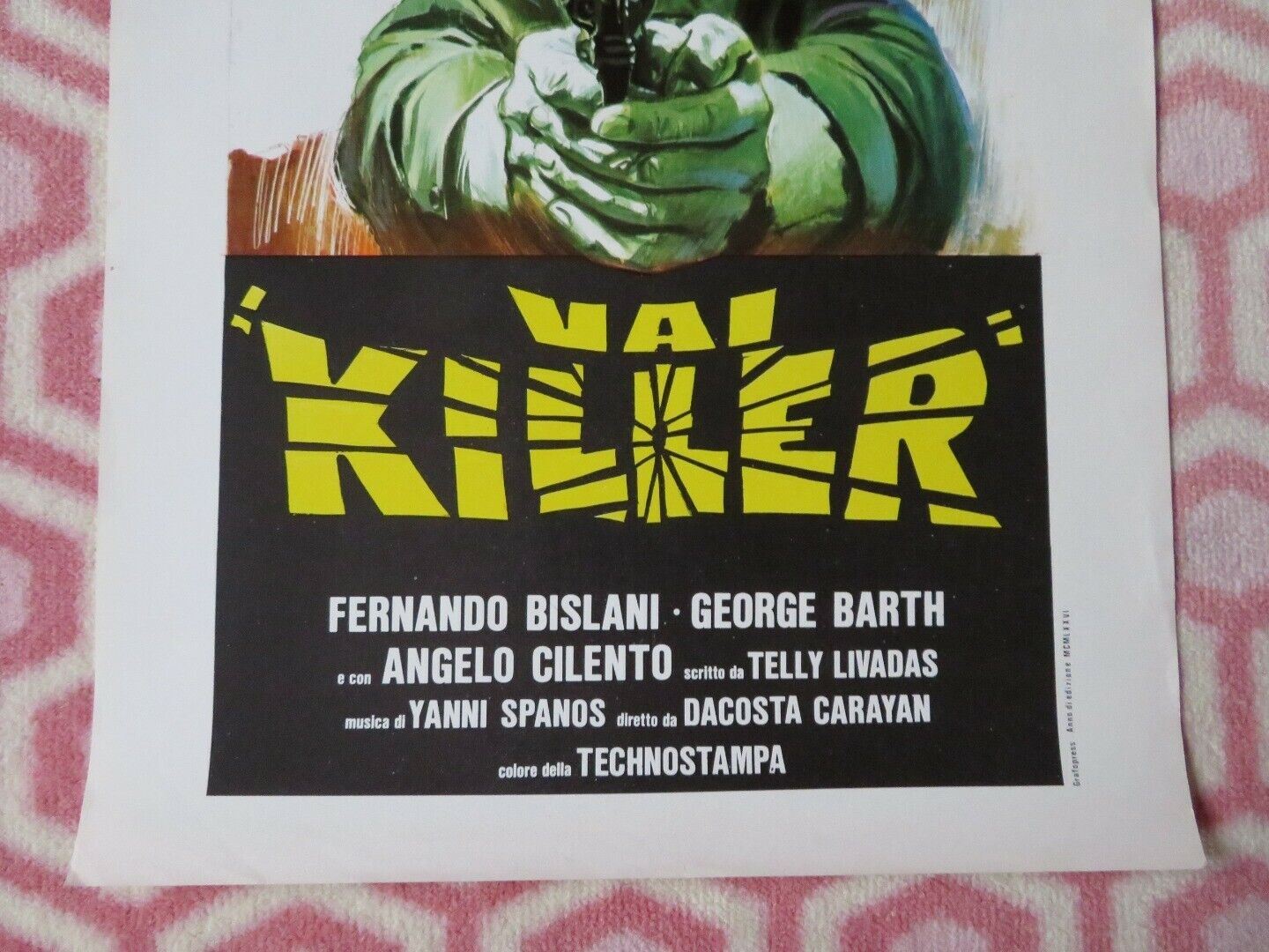 VAI KILLER / He Murdered His Wife ITALIAN LOCANDINA (27.5"x13.5") POSTER 1974