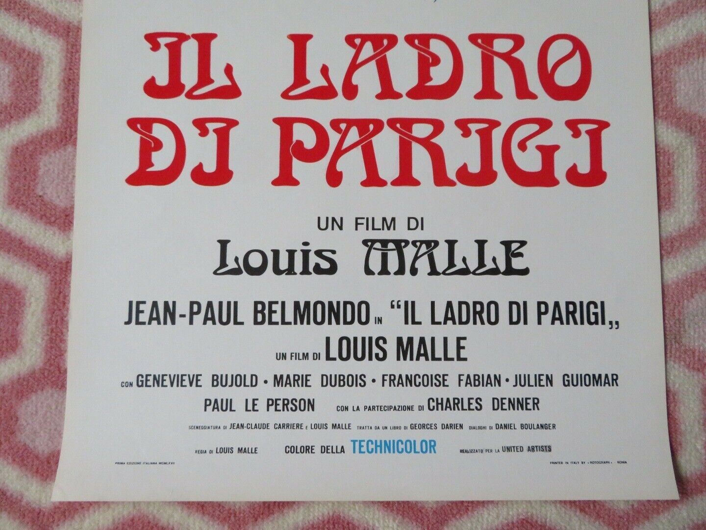 IL LADRO DI PARIGI / The Thief  ITALIAN LOCANDINA (27.5"x12.5") POSTER 1967