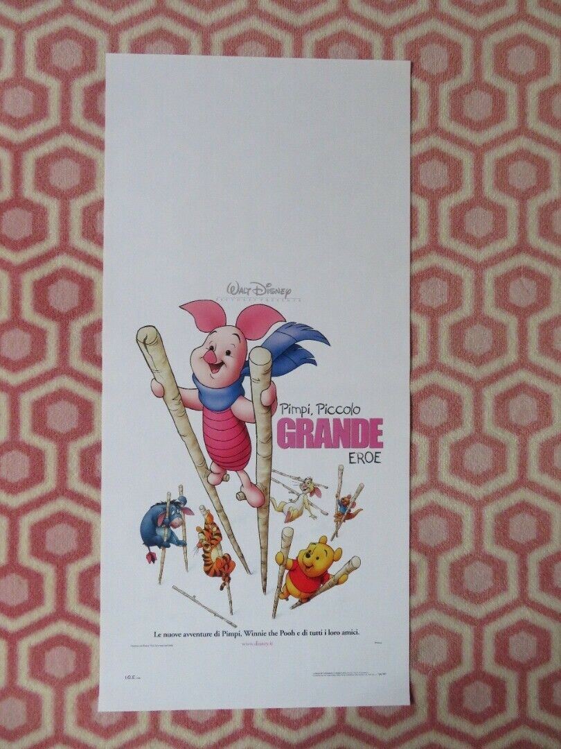 PIGLET'S BIG MOVIE  ITALIAN LOCANDINA (27.5"x13") POSTER DISNEY POOH 2003