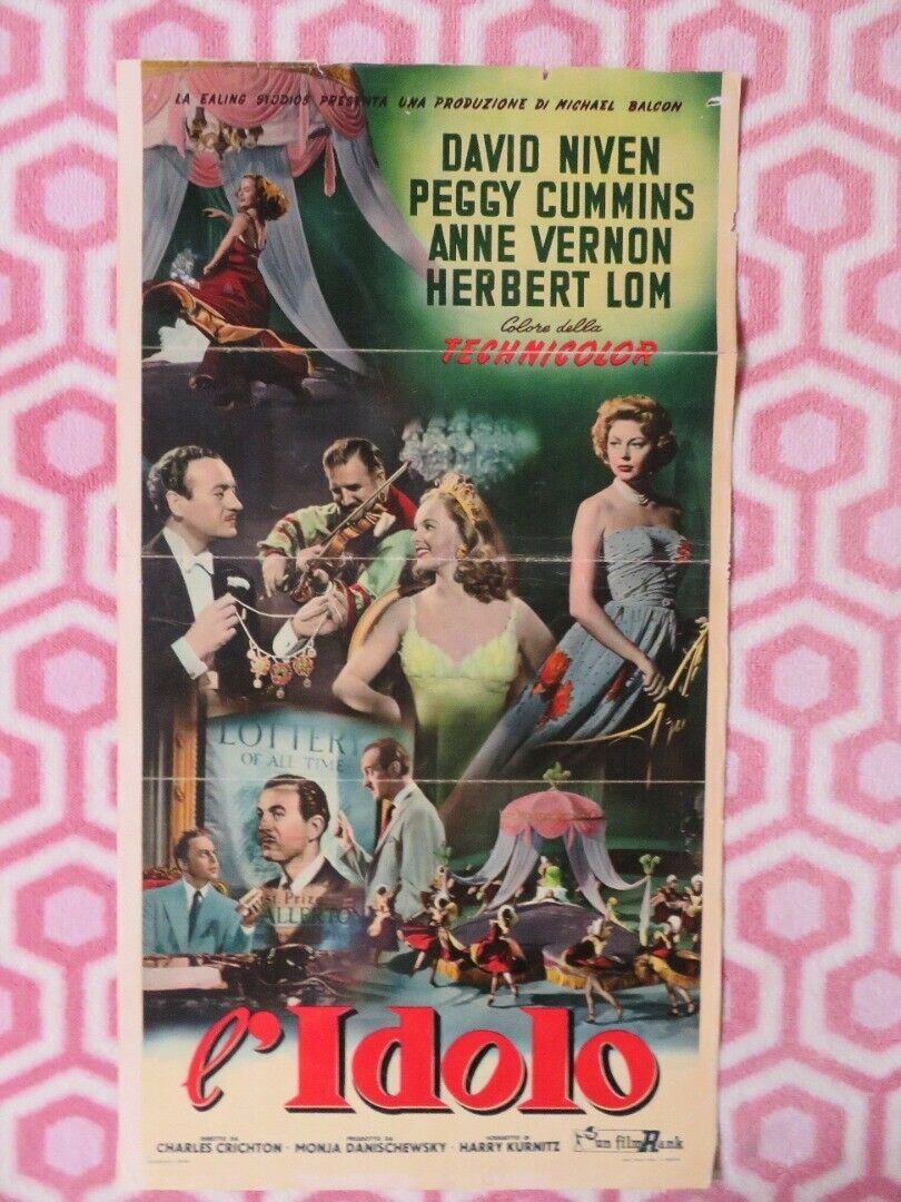 L'IDOLO / The Love Lottery ITALIAN LOCANDINA (24"x13") POSTER 1954