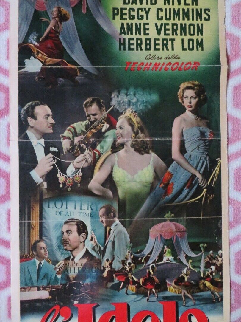 L'IDOLO / The Love Lottery ITALIAN LOCANDINA (24"x13") POSTER 1954