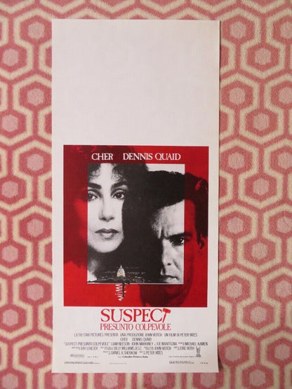 SUSPECT  ITALIAN LOCANDINA (27.5"x13") POSTER CHER DENNIS QUIAD 1988