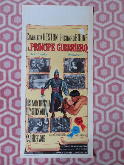 IL PRINCIPE GUERRIERO / The War Lord ITALIAN LOCANDINA (27.5"x13") POSTER 1965