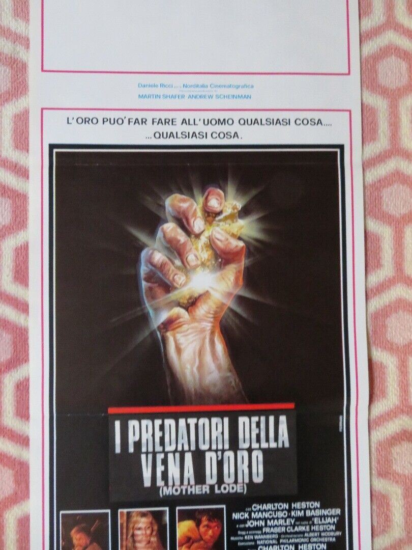 I PREDATORI DELLA VENA D'ORO ITALIAN LOCANDINA (28.5"x13") POSTER K BASINGER '84
