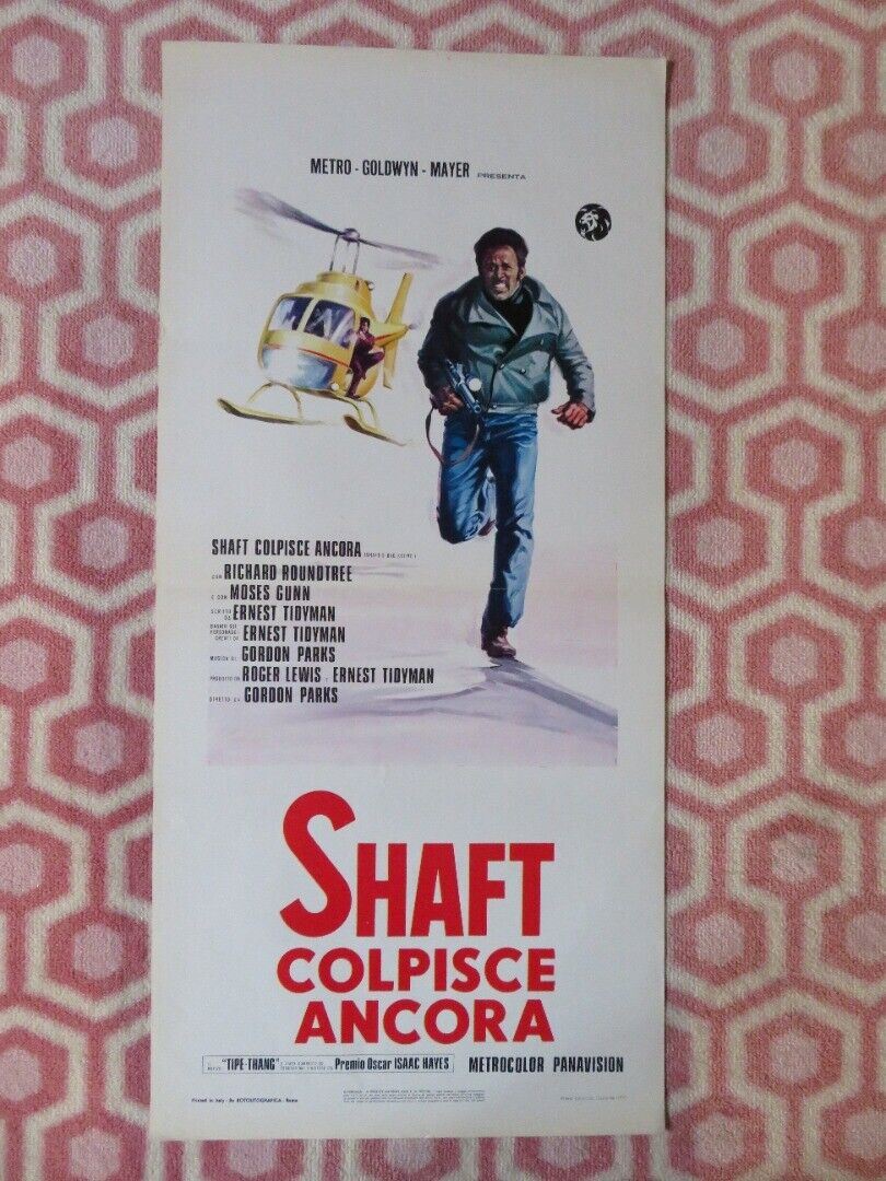 SHAFT COLPISCE ANCORA  ITALIAN LOCANDINA (27.5"x13") POSTER R ROUNDTREE 1972