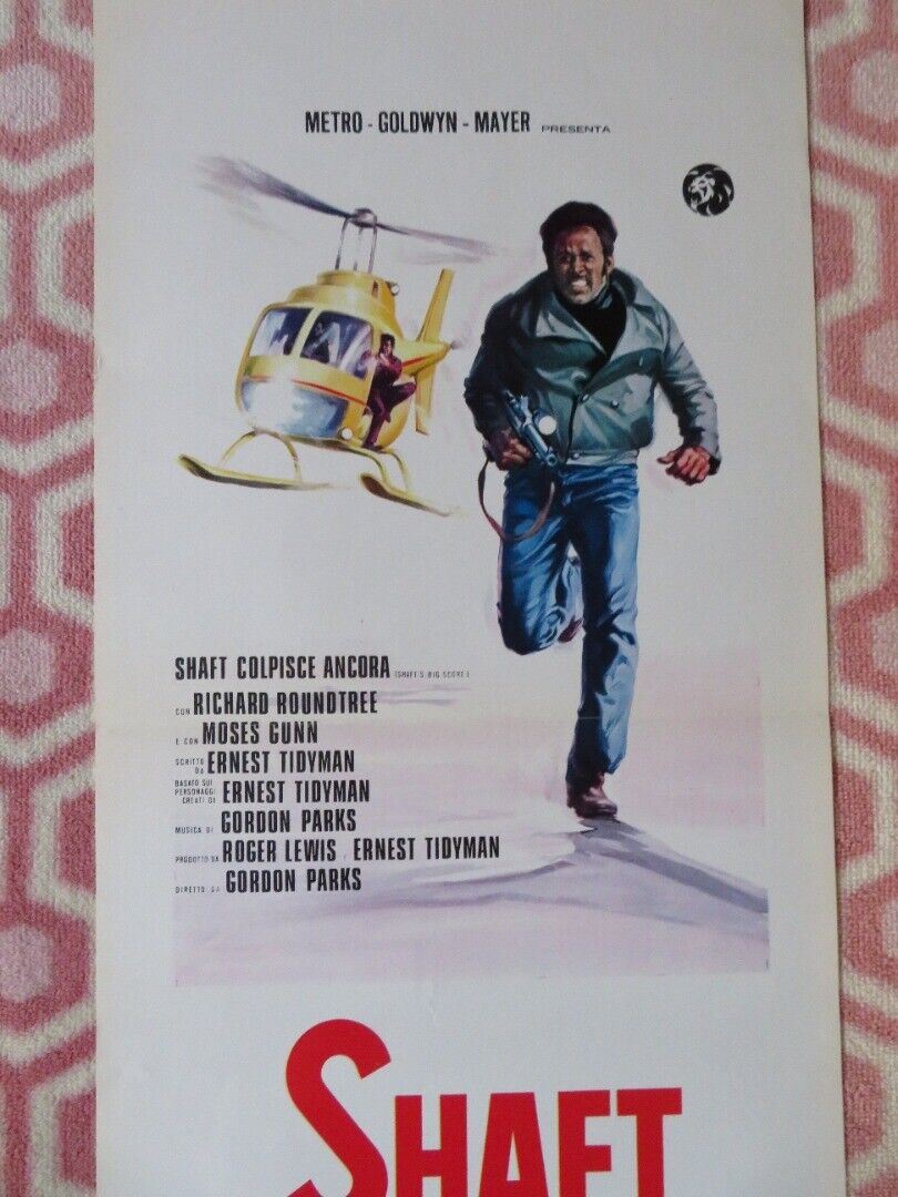 SHAFT COLPISCE ANCORA  ITALIAN LOCANDINA (27.5"x13") POSTER R ROUNDTREE 1972