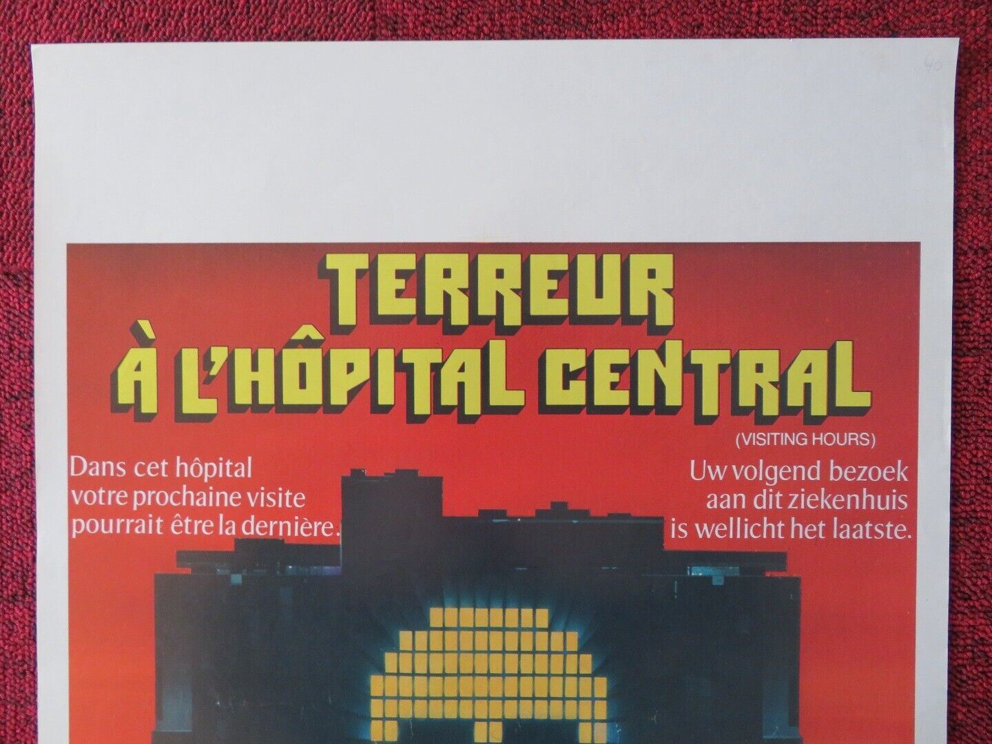 TERREUR A L'HOPITAL CENTRAL / VISITING HOURS BELGIUM (21"x14") POSTER 1982