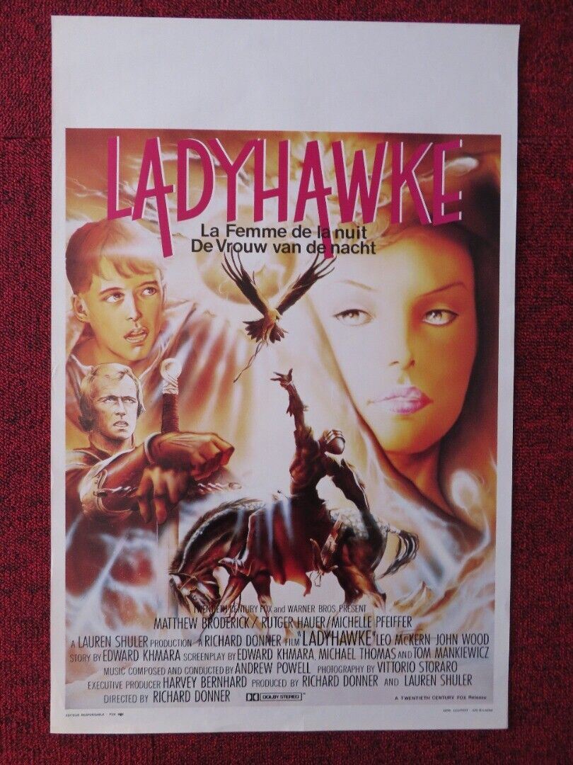 LADYHAWKE BELGIUM (21"x14") POSTER MICHELLE PFEIFFER RUTGER HAUER 1985