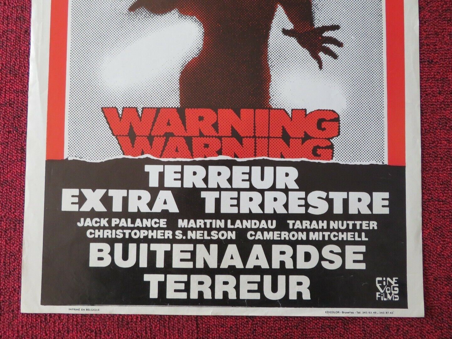 TERREUR EXTRA TERRESTRE  BELGIUM (21.5"x14.5") POSTER JACK PALANCE 1980