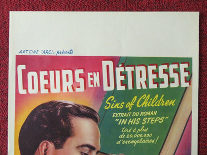 COEURS EN DETRESSE / IN HIS STEPS  BELGIUM (21"x14") POSTER ERIC LINDEN 1936