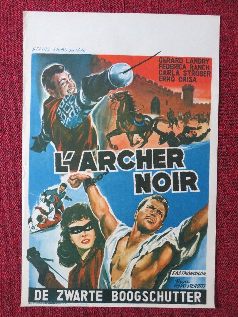 L'ARCHER NOIR / THE BLACK ARCHER BELGIUM (21"x14") POSTER GERARD LANDRY 1959