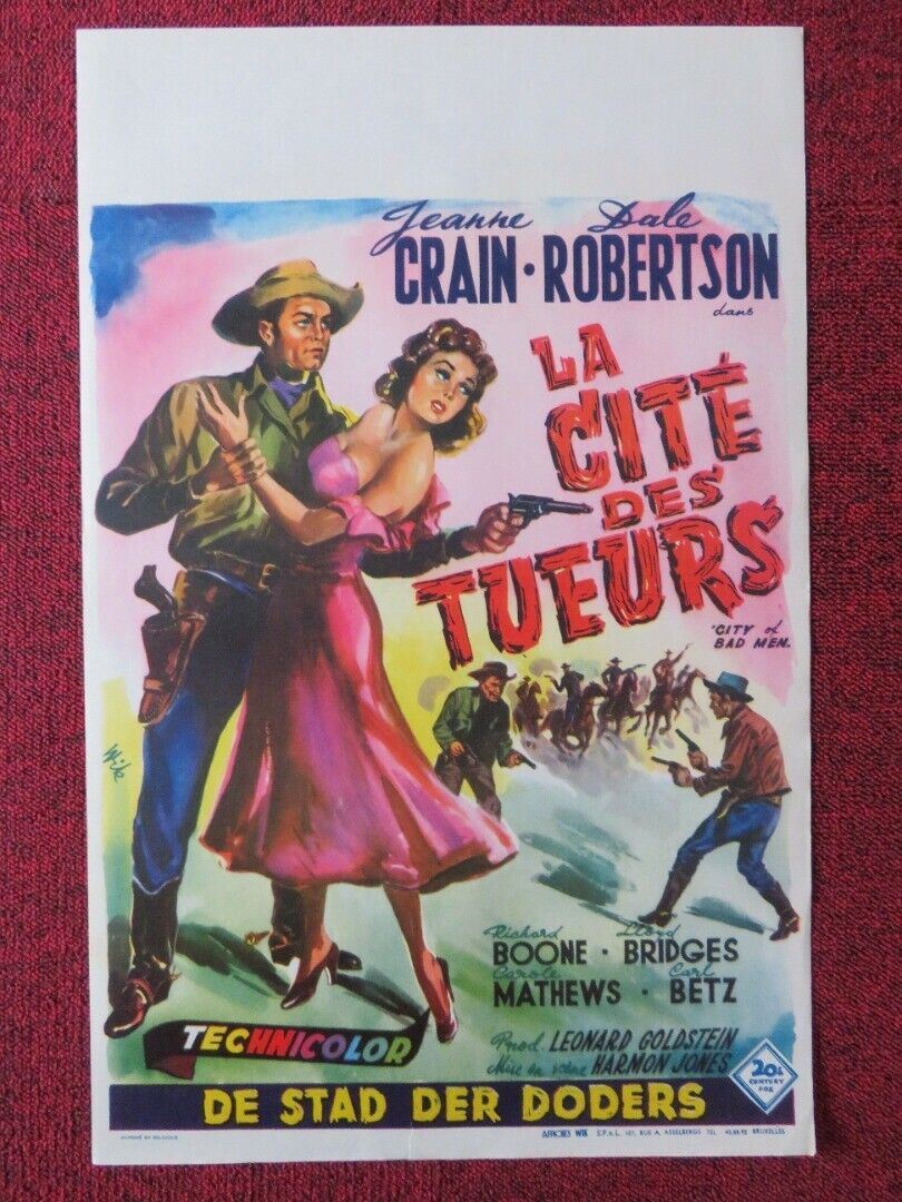 LA CITE DES TUTURS/ CITY OF BAD MEN BELGIUM (21.5"x13.5") POSTER J CRANE 1953