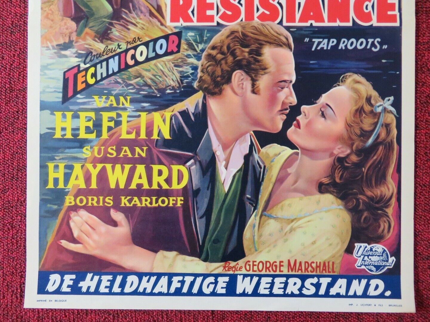 L'HEROIQUE RESISTANCE / TAP ROOTS BELGIUM (21"x14") POSTER VAN HEFLIN 1948