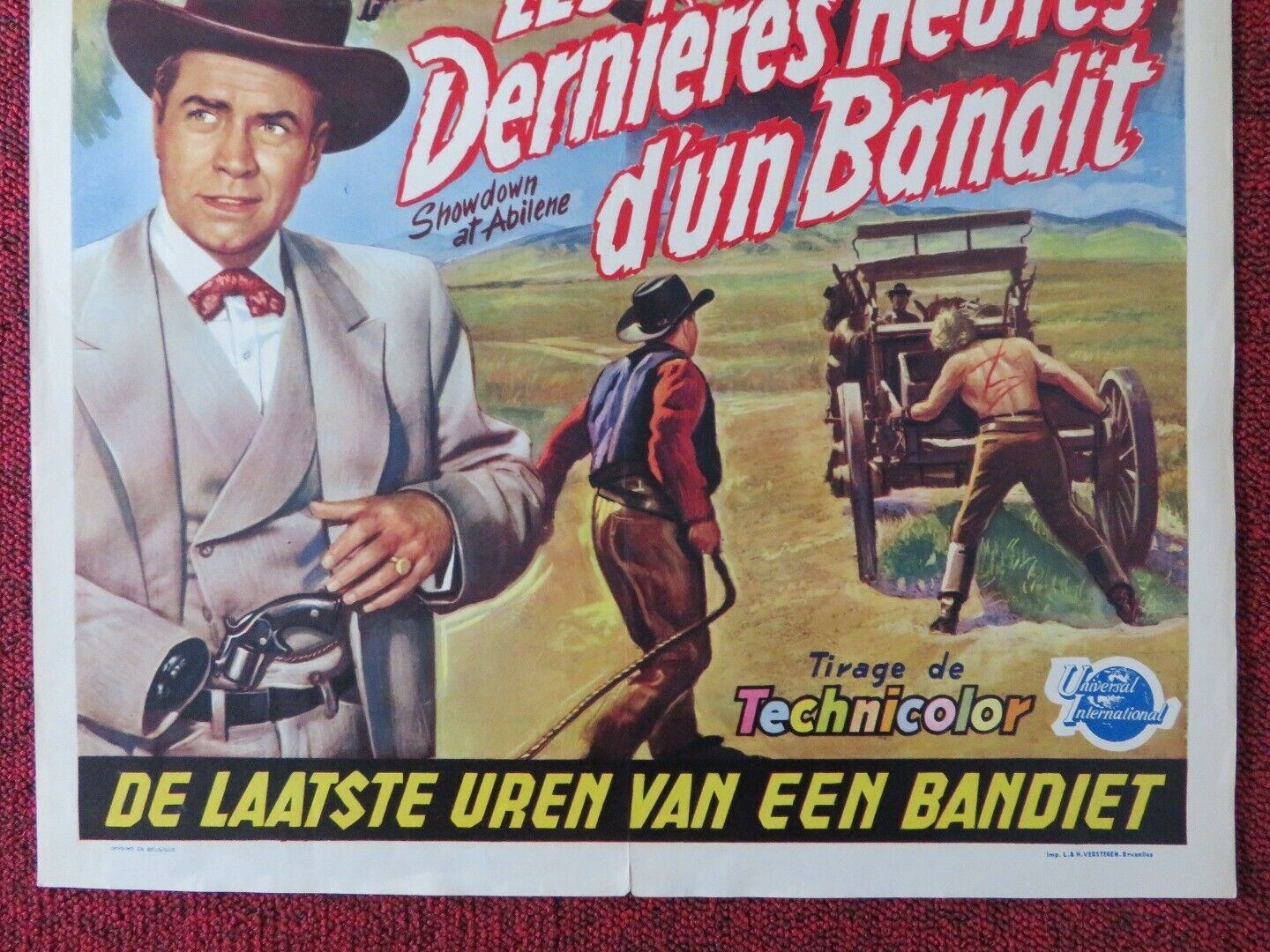 LES DERNIERES HEURES D'UN BANDIT  BELGIUM (21.5"x14.5") POSTER MARTHA HYER 1956