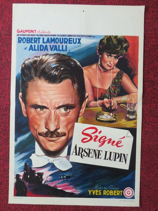 SIGNE ARSENE LUPIN  BELGIUM (21"x14") POSTER ROBERT LAMOUREUX 1959