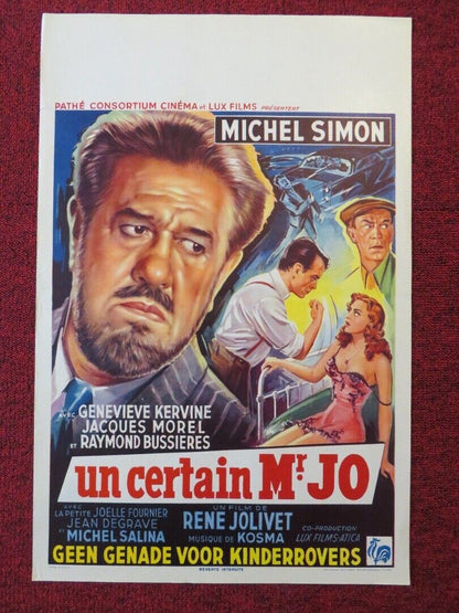 UN CERTAIN MR. JO / A CERTAIN MR JO BELGIUM (22"x14.5") POSTER M SIMON 1958