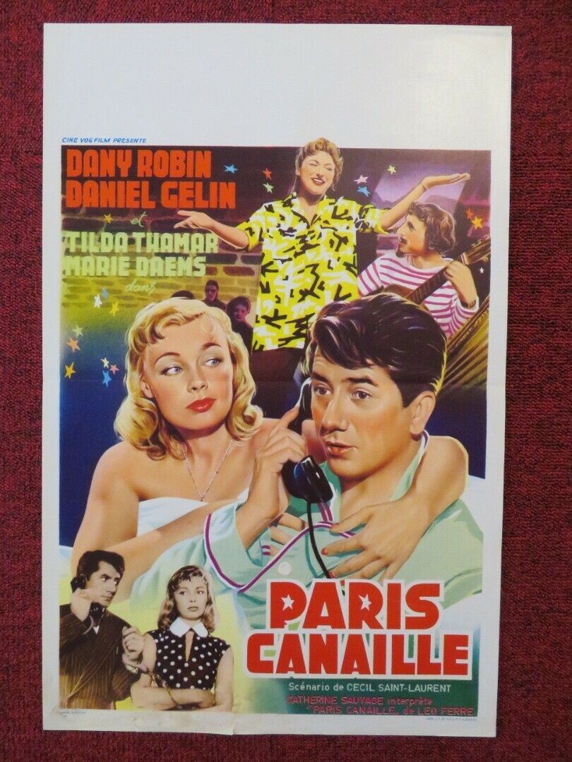 PARIS CANAILLE / MAID IN PARIS BELGIUM (21.5"x14") POSTER DANY ROBIN 1956