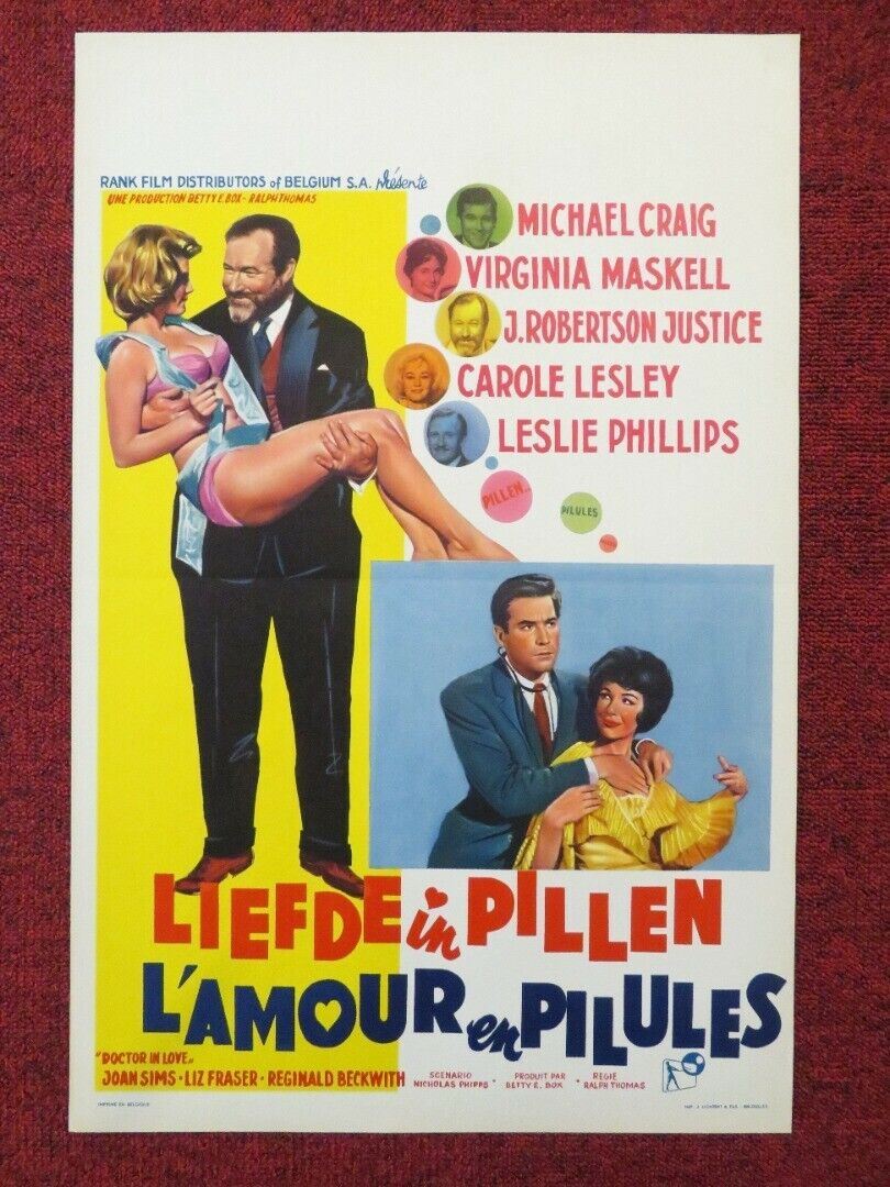 LIEFDE IN PILLEN / DOCTOR IN LOVE BELGIUM (21"x14") POSTER MICHAEL CRAIG 1960